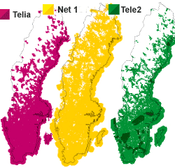 Täckningskartor hela Sverige.