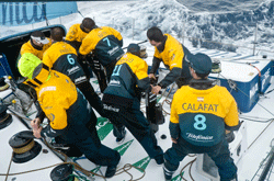 Team Telefonica tog tredje etappsegern. Foto: Diego Fructuoso/VOR