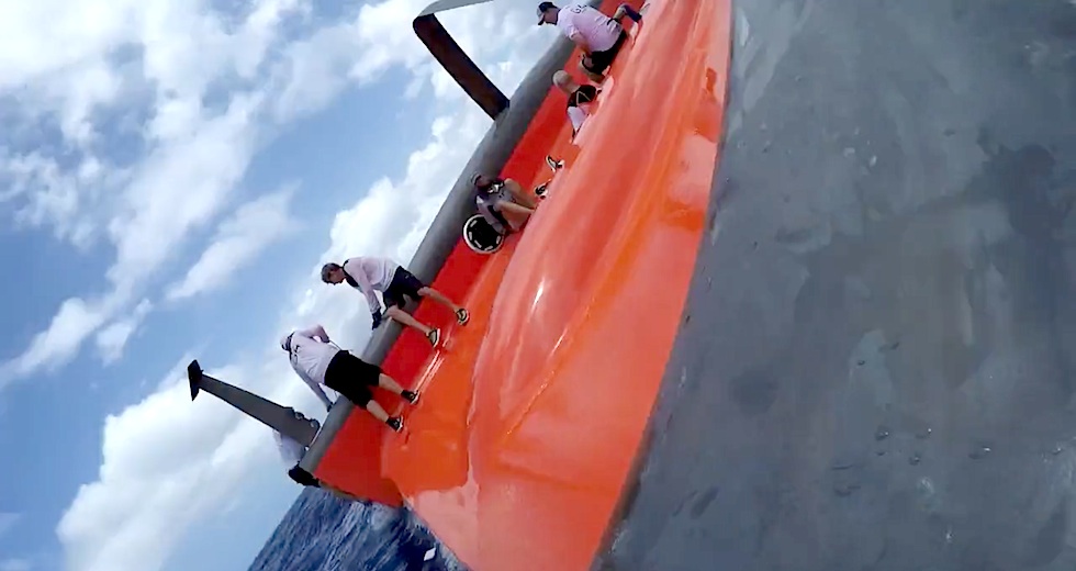 Gunboat G4 onboard capsize