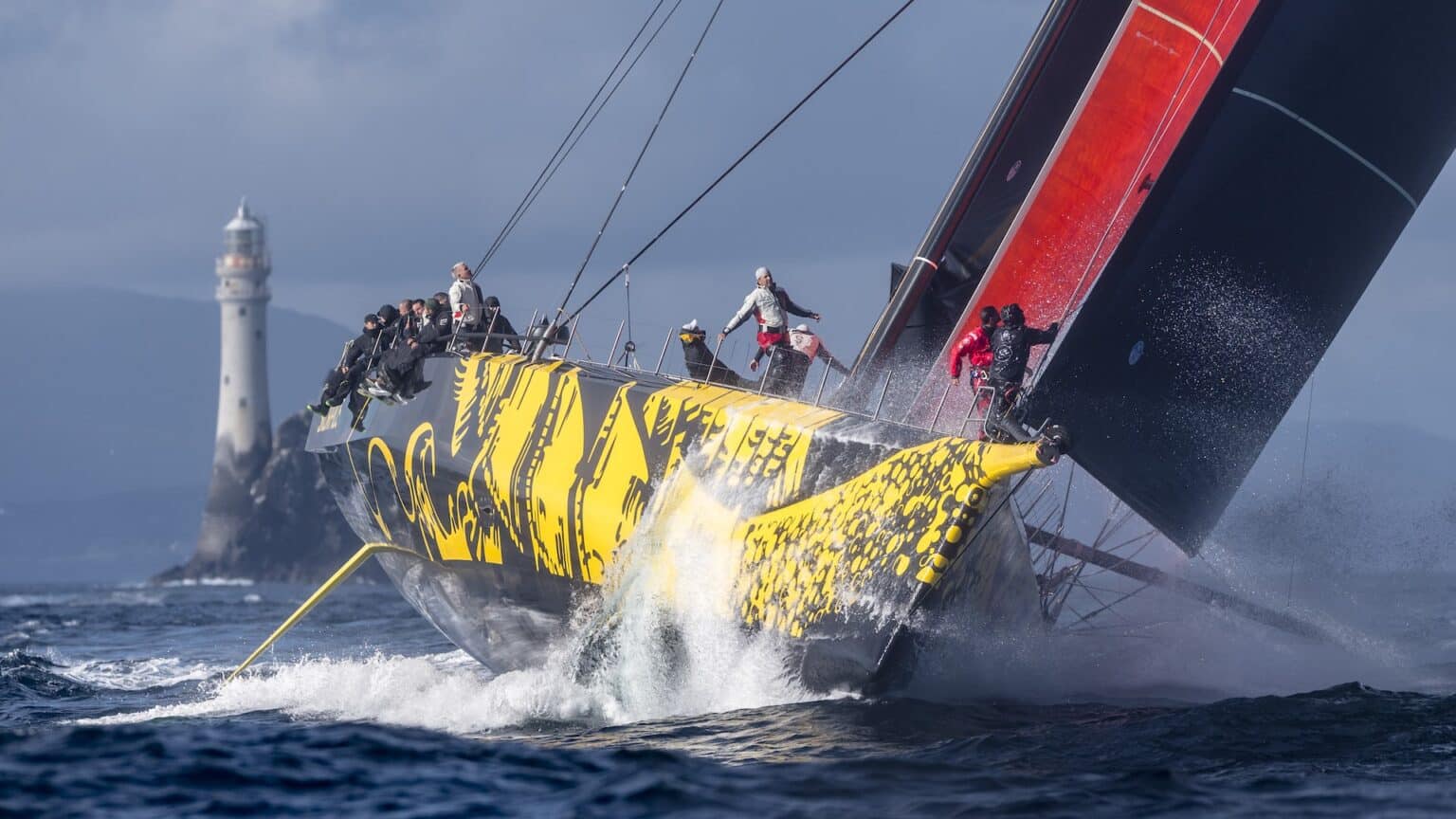 Skorpios was the first monohull to round the Fastnet Rock, passing the iconic turning point at 1820 BST on the second day.


Skorpios, Sail no: MON001, Owner: Dmitry Rybolovlev, Boat Type: Clubswan 125, Division: IRC