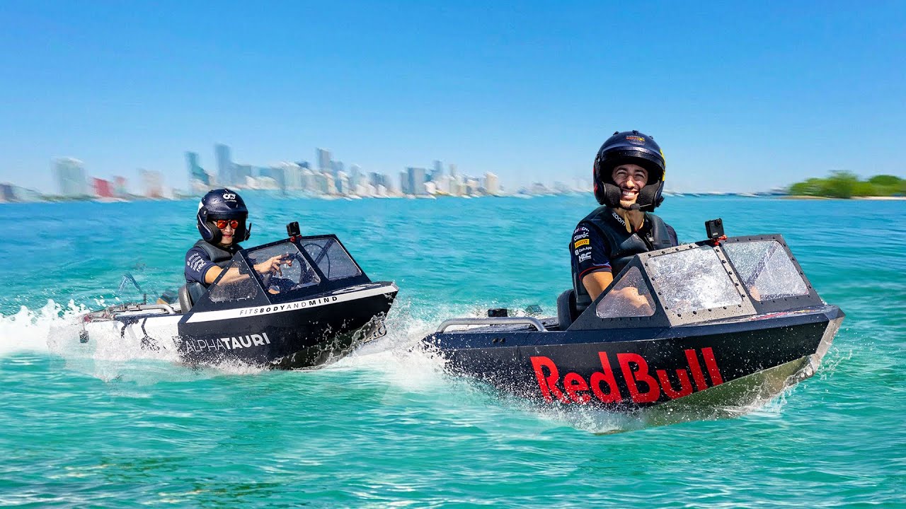 Yuki-Tunoda-Daniel-Ricciardo-mini-jet-boat