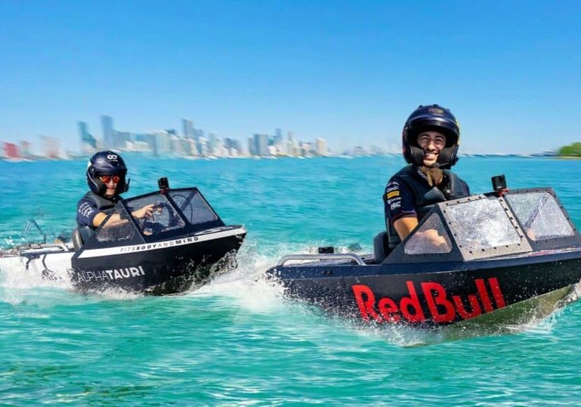 Yuki-Tunoda-Daniel-Ricciardo-mini-jet-boat